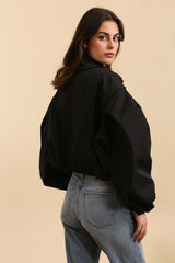 CROPPED TRENCHCOAT BLACK