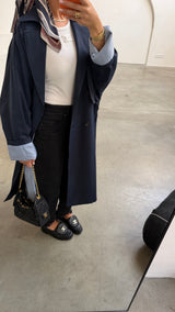 KARA EXTRA OVERSIZED TRENCHCOAT BLUE