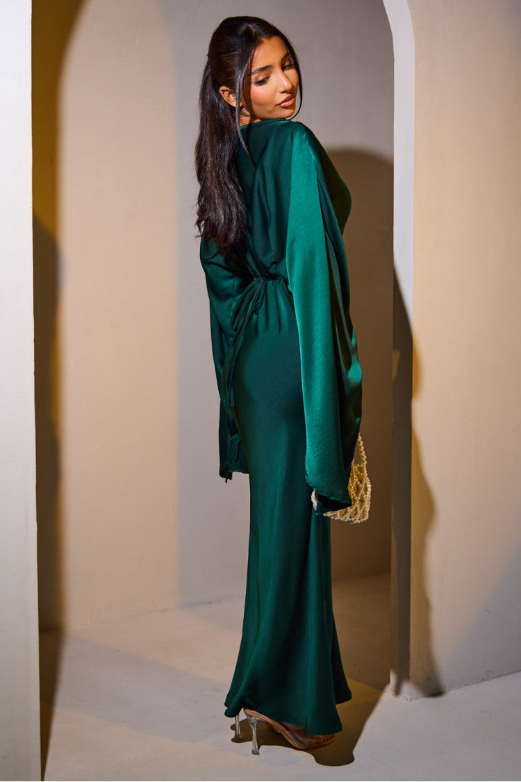 NOUR LONG SLEEVE DRESS GREEN