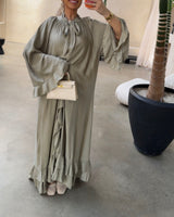 RUFFLE DRESS LIGHT GREEN