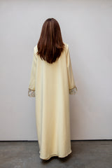 SLEEVELESS KIMONO SET WITH CAFTAN EFFECT YELLOW