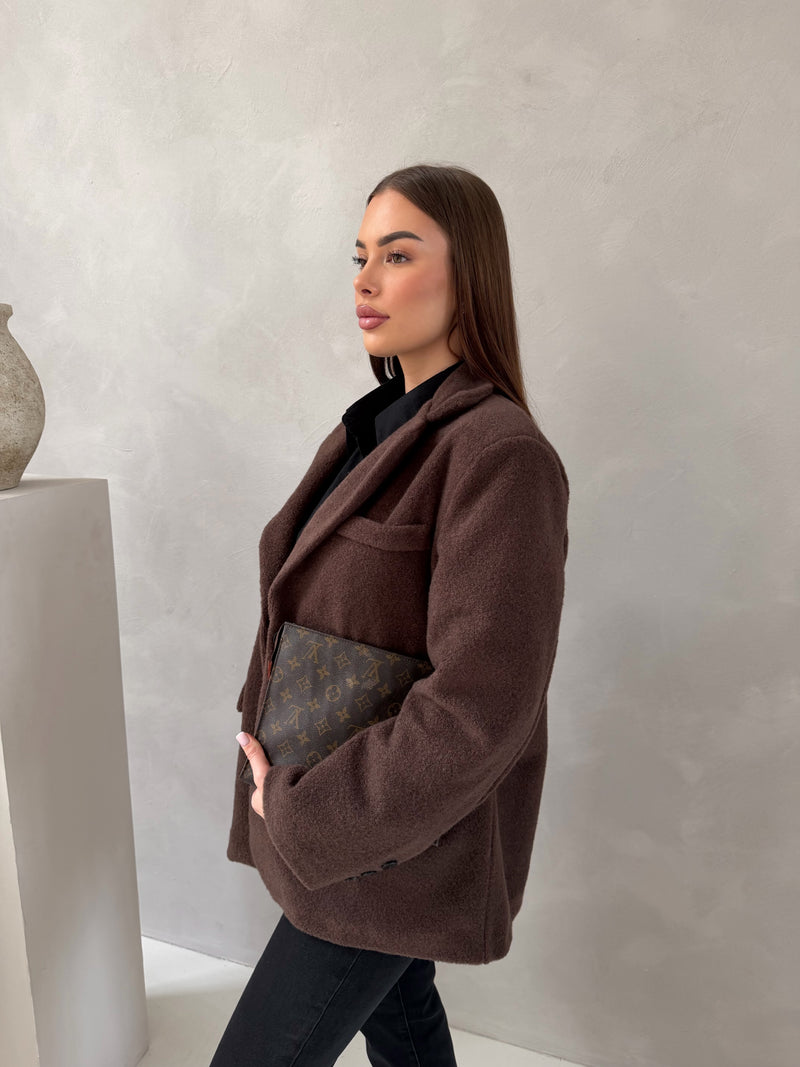 ROSY WOOL BLAZER BROWN