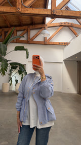 Striped Utility Jacket Blue