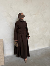 SKIRT & FITTED TOP SET CHOCO