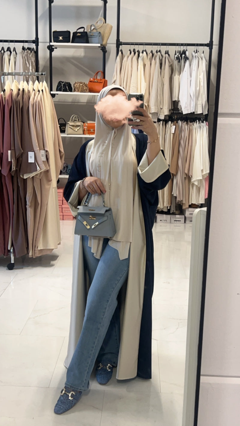 REVERSIBLE ABAYA KHALIJI  MARINA BLUE