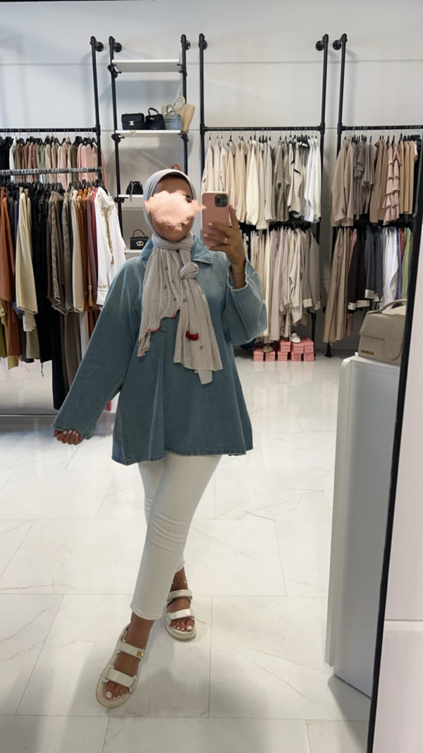 OVERSIZED JEANS JACKET LIGHT BLUE