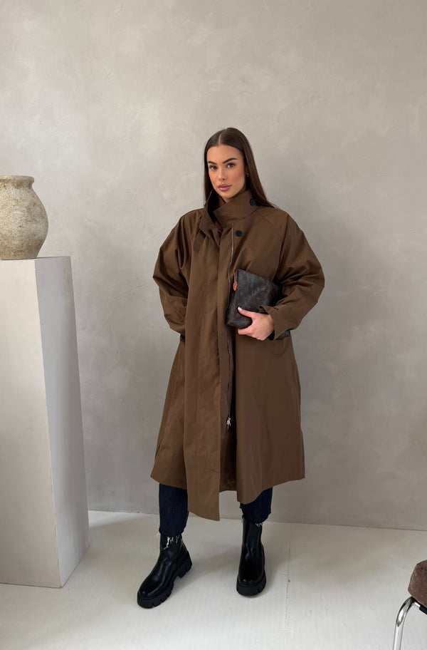LONG OVERSIZED TRENCHCOAT BROWN