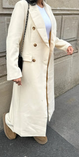 LAYA LONG TRENCHCOAT ECRU