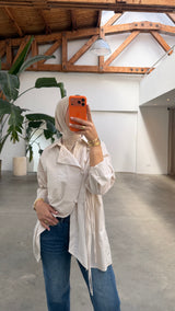 Wrap detail blouse beige