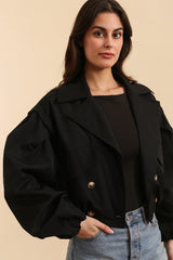 CROPPED TRENCHCOAT BLACK