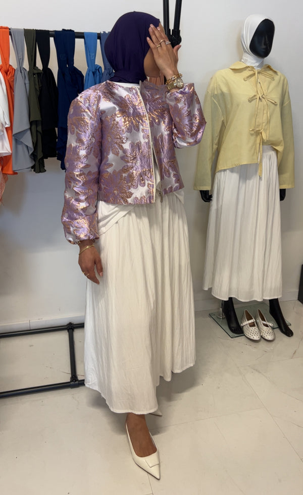 FLORA JACQUARD VEST PURPLE