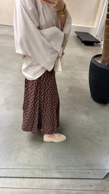 POLKA DOT SKIRT BROWN