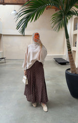 POLKA DOT SKIRT BROWN