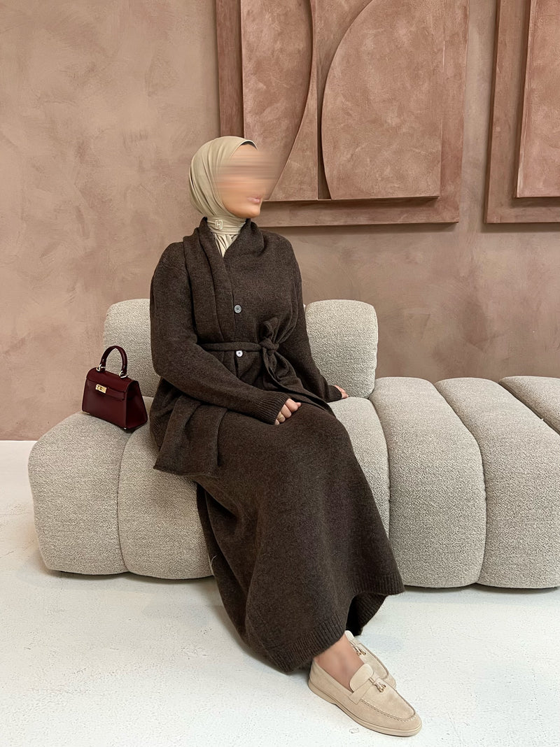KNITTED SET BROWN