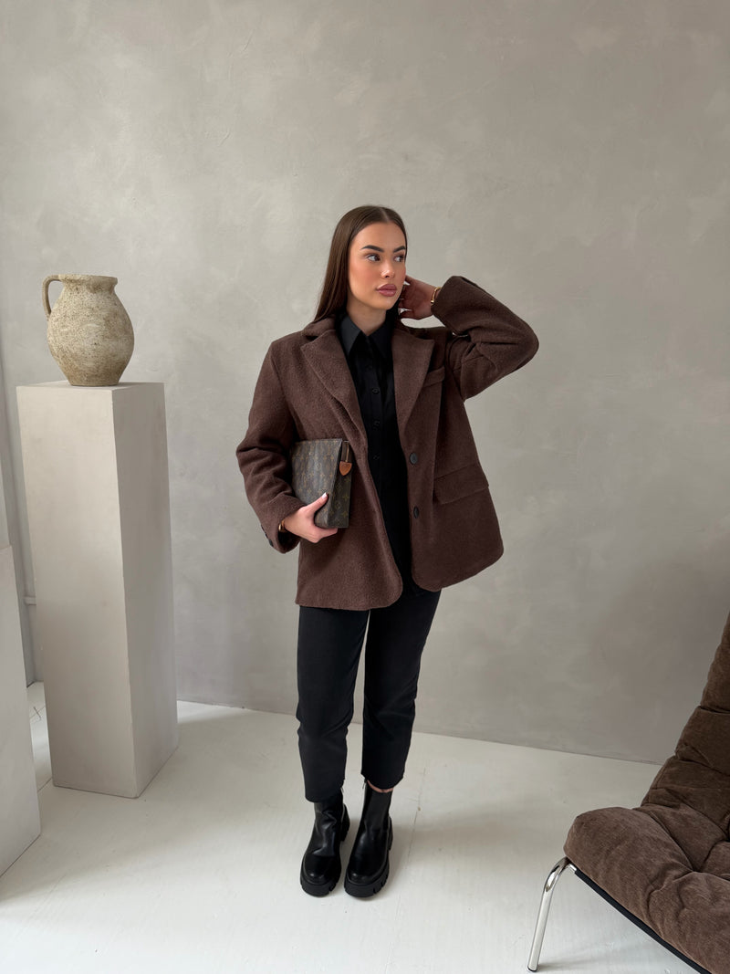 ROSY WOOL BLAZER BROWN