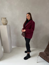 ROSY WOOL BLAZER RED