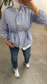 Striped Utility Jacket Blue