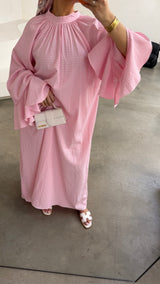 CHECKED DRESS PINK