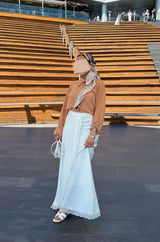 Detail satin skirt white