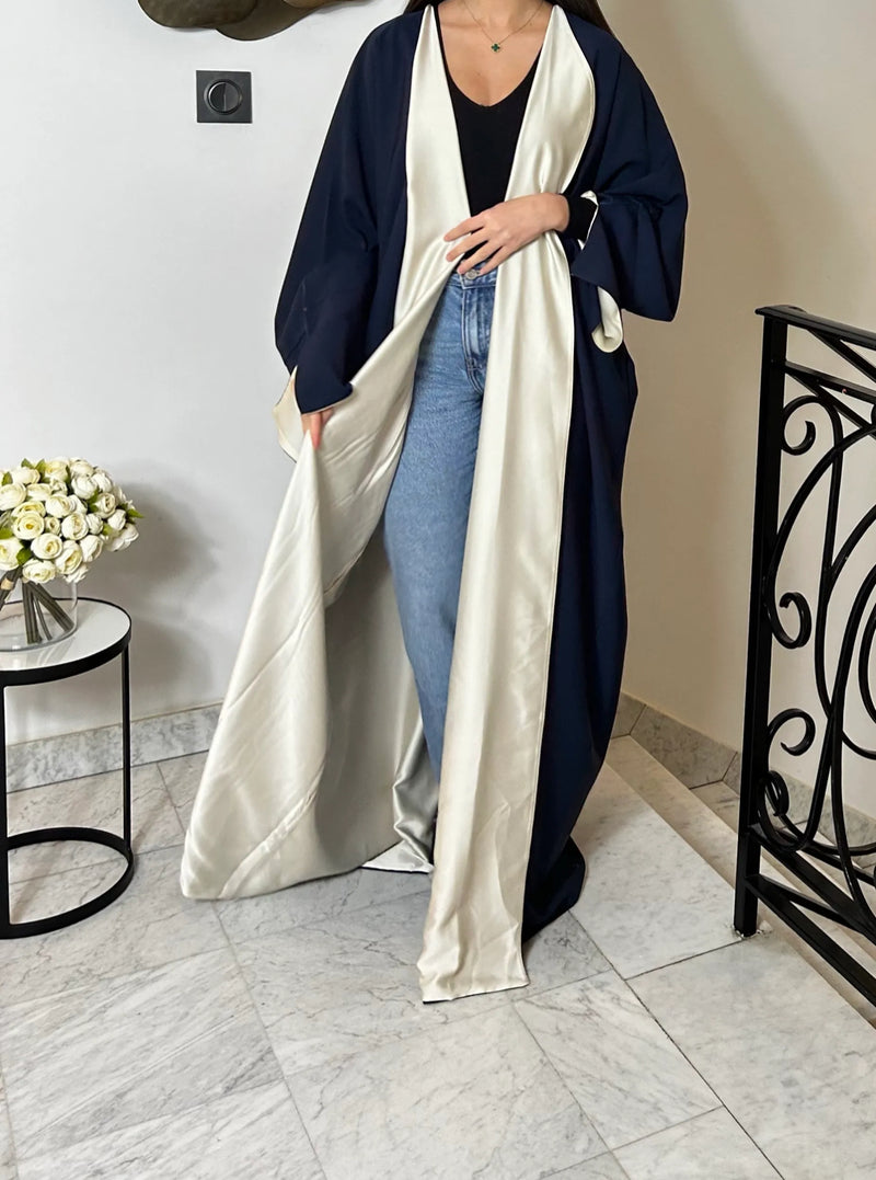 REVERSIBLE ABAYA KHALIJI  MARINA BLUE