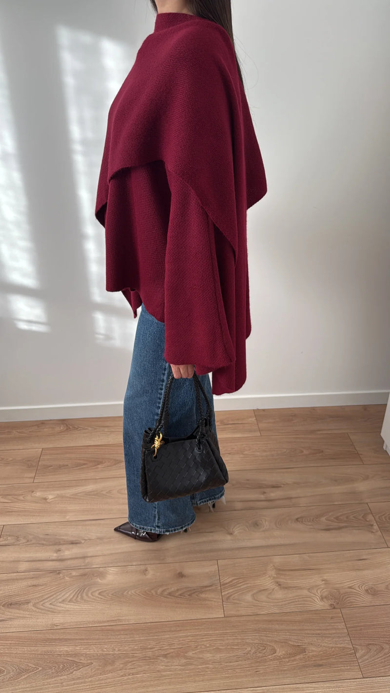 SARA SCARF JACKET BORDEAUX