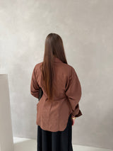 SARA BLOUSE BROWN