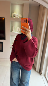 Polo sweater- Burgundy