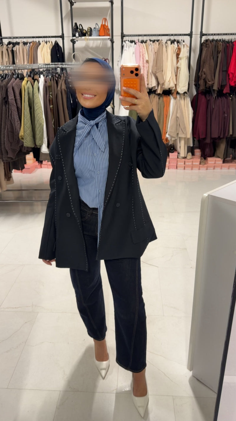ZARA PREMIUM BLAZER NAVY BLUE