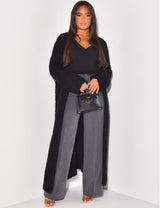 LONG SOFT KNITTED CARDIGAN BLACK