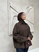 Delina oversized blouse brown