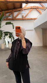 Naomi check blouse purple