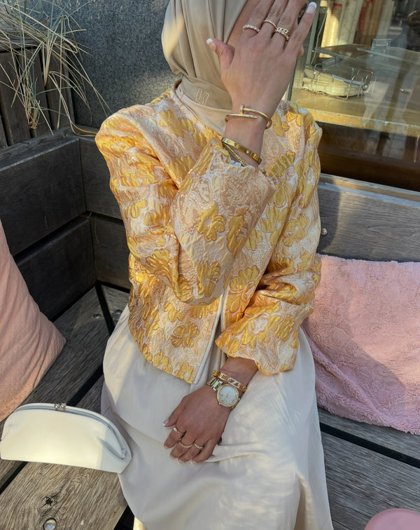 FLORA JACQUARD VEST BUTTER YELLOW