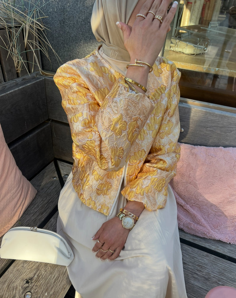 FLORA JACQUARD VEST BUTTER YELLOW
