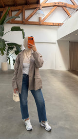 BOYFRIEND OVERSIZED BLAZER PINK/BLUE