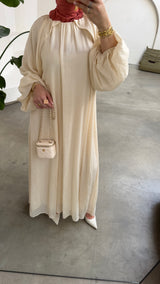 BALLOON SLEEVE ABAYA CRÉME