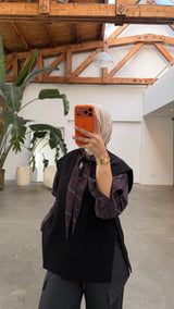 Naomi check blouse purple