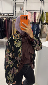 Flora Jacquard Jacket- Black