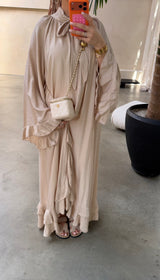 RUFFLE DRESS BEIGE