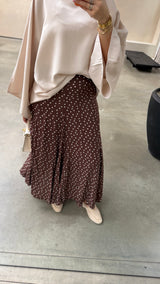 POLKA DOT SKIRT BROWN