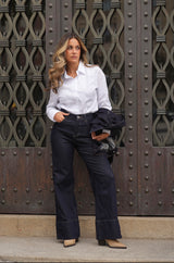 WIDE LEG JEANS DARK BLUE