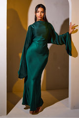 NOUR LONG SLEEVE DRESS GREEN