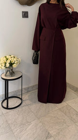 POCKET SKIRT SET BURGUNDY