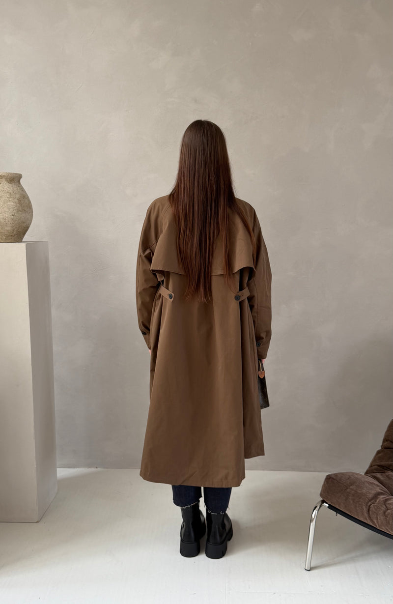 LONG OVERSIZED TRENCHCOAT BROWN