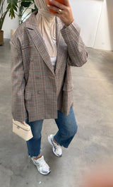 BOYFRIEND OVERSIZED BLAZER PINK/BLUE