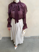 RUFFLE BLOUSE BURGUNDY