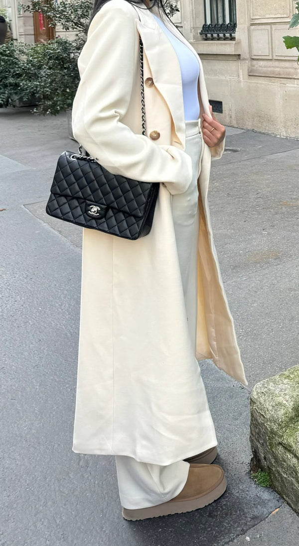 LAYA LONG TRENCHCOAT ECRU