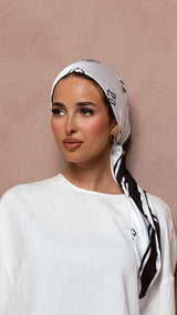 ANTI-SLIP SATIN SHAWL -BLACK/WHITE