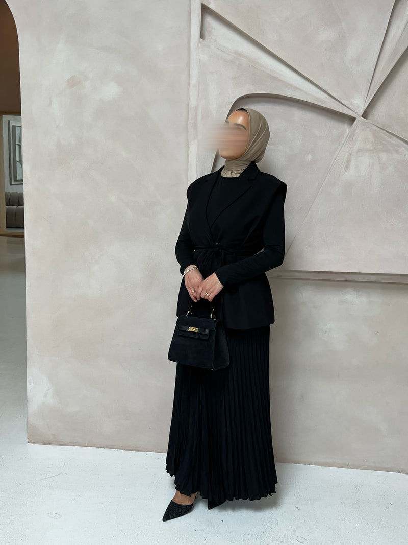 PLISSÉ SKIRT BLACK