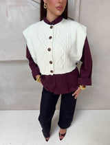 KNITTED GILET ECRU