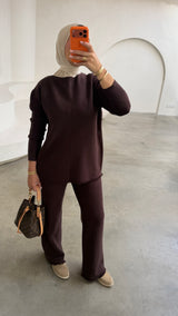LIVIA KNIT SET- CHOCO